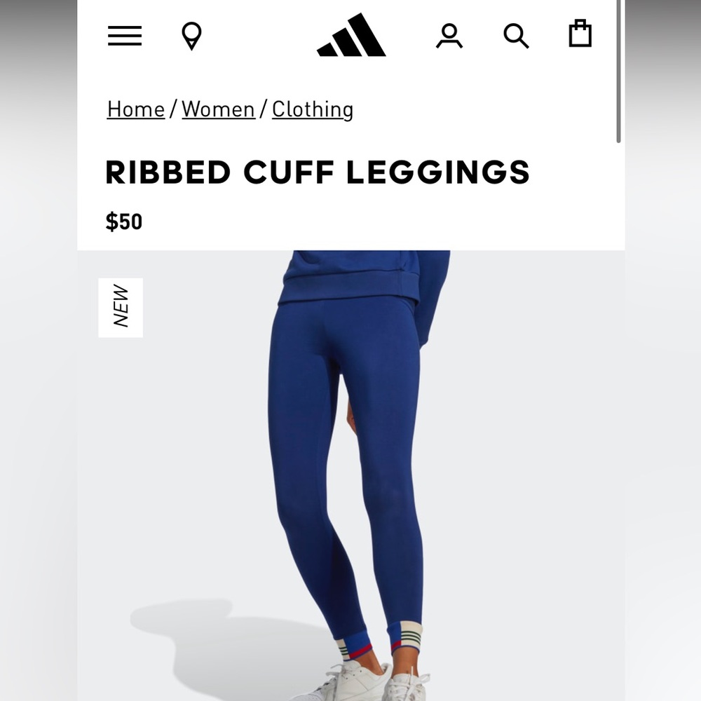 Adidas ribbed cuff leggings